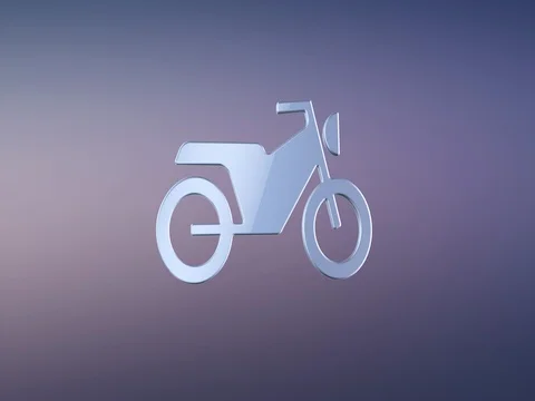 Motorcycle Silver 3d Icon Stock Footage 73354727
