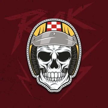 Motorcycle skull patch Stock Illustration
