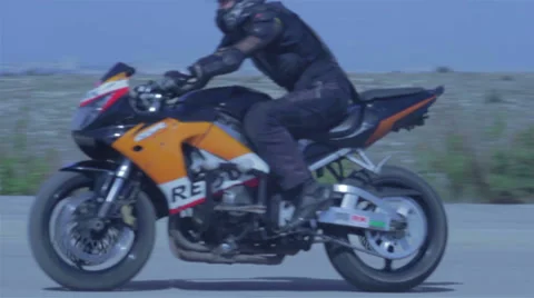 Motorcycle speed ride Stock Footage 37781557