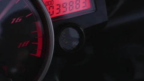 The motorcycle speedometer, close up, option 2 Stock Footage 85003365