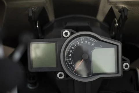 Motorcycle speedometer. Speed measuring tool. Motorcycle details. Stock Photos