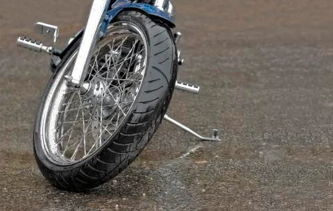 Motorcycle on stand Stock Photos