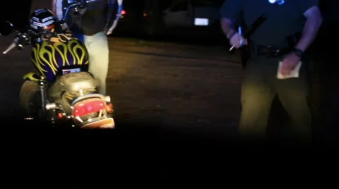 Motorcycle stop Stock Footage 4884617