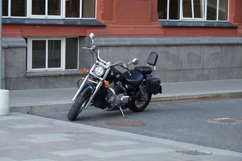 Motorcycle on the street 库存照片
