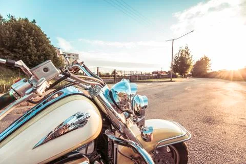 Motorcycle in sunset Foto stock