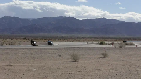 Motorcycle Super Bikes zoom in from behind Stock Footage 34133954