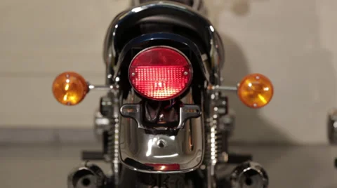 Motorcycle Tail light with blinker Stock Footage 34333789