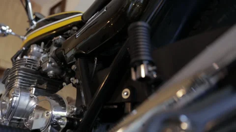 Motorcycle Tailpipe Kawasaki 900 Stock Footage 34335121