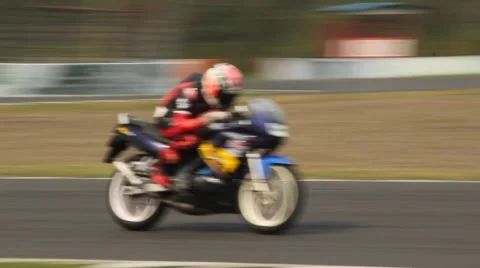 Motorcycle Take High Speed After Turning 库存影片 48921395