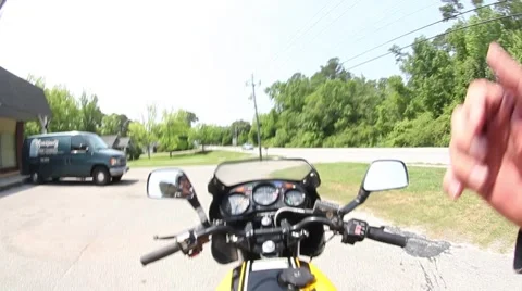 Motorcycle Taking Off Stock Footage 6924681