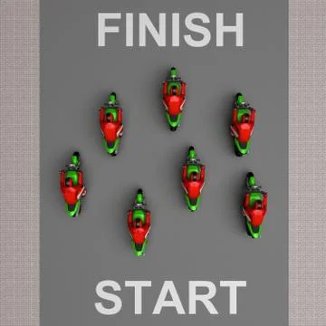 Motorcycle team. 3d rendering Stock Illustration