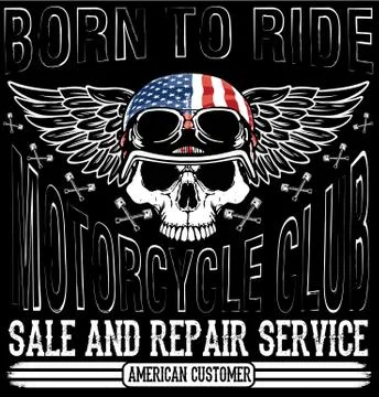 Motorcycle tee graphic design Stock Illustration