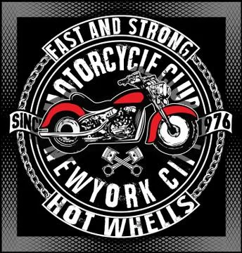 Motorcycle tee graphic design Stock Illustration