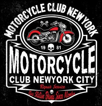 Motorcycle tee graphic design Stock Illustration