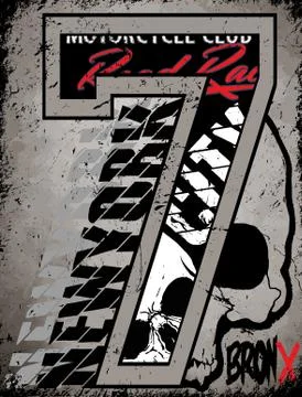Motorcycle tee graphic design Stock Illustration