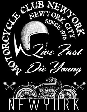 Motorcycle tee graphic design Stock Illustration