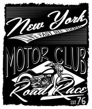 Motorcycle tee graphic design Stock Illustration