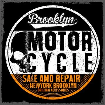 Motorcycle tee graphic design Illustrazione stock