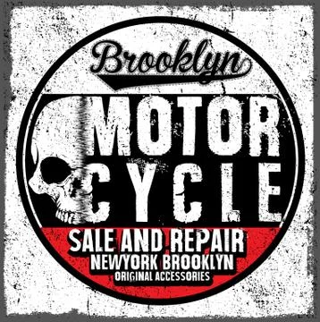 Motorcycle tee graphic design Illustrazione stock
