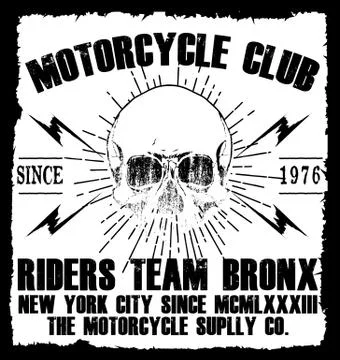 Motorcycle tee graphic design Stock Illustration