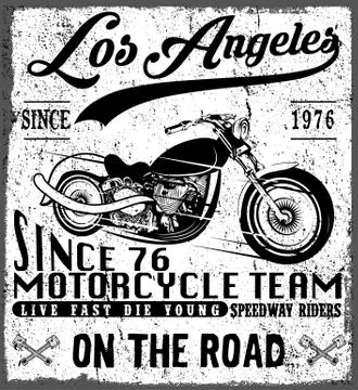 Motorcycle tee graphic design Stock Illustration