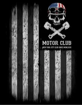 Motorcycle tee graphic design Stock Illustration