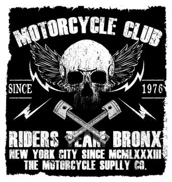 Motorcycle tee graphic design Stock Illustration