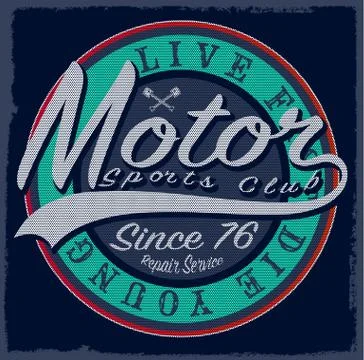 Motorcycle tee graphic design Stock Illustration