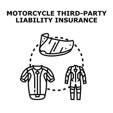 Motorcycle third party liability insurance concept vector Stock Illustration