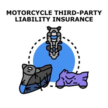 Motorcycle third party liability insurance concept vector Stock Illustration