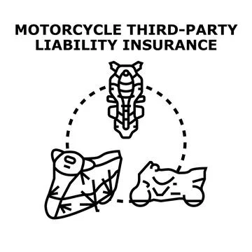 Motorcycle third party liability insurance concept vector Stock Illustration