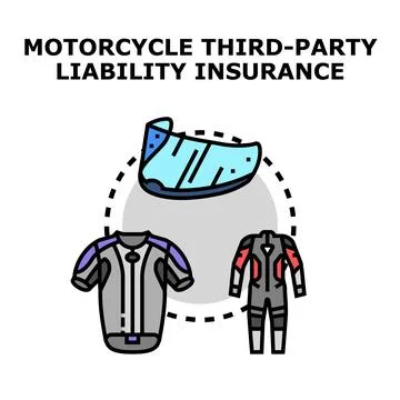 Motorcycle third party liability insurance concept vector Stock Illustration
