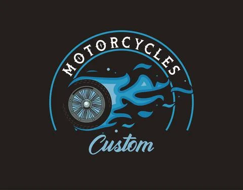 Motorcycle tire onfire Stock Illustration