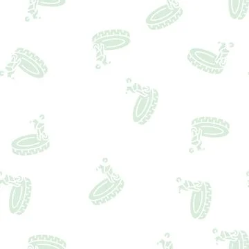 Motorcycle tires glyph seamless pattern Illustrazione stock