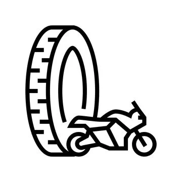 Motorcycle tires line icon vector illustration Illustrazione stock