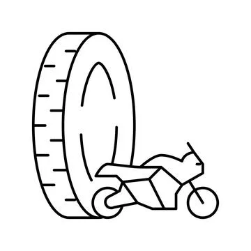 Motorcycle tires line icon vector illustration Stock Illustration