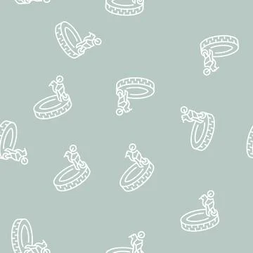 Motorcycle tires line seamless pattern Stock Illustration
