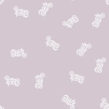 Motorcycle transport line seamless pattern Stock Illustration
