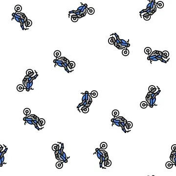 Motorcycle transport vector seamless pattern イラスト素材
