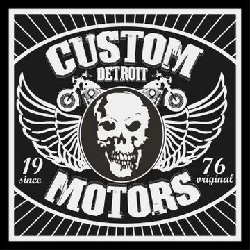 Motorcycle Typography Graphics Stock Illustration