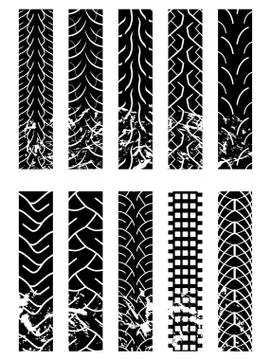 Motorcycle tyre tracks Illustrazione stock