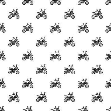 Motorcycle vector icons creating a continuous graphic texture イラスト素材