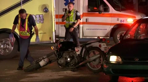 Motorcycle vs Car PPFR#1 Stock Footage 937869