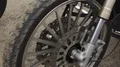 Motorcycle waiting for race start, biker in leather gloves holding handlebars HD Footage