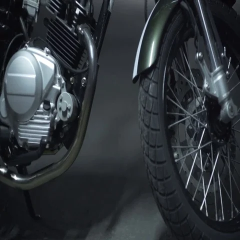 Motorcycle Wheel Engine And Exhaust Stock Footage 69713243