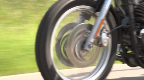 Motorcycle Wheel Stock Footage 34074102