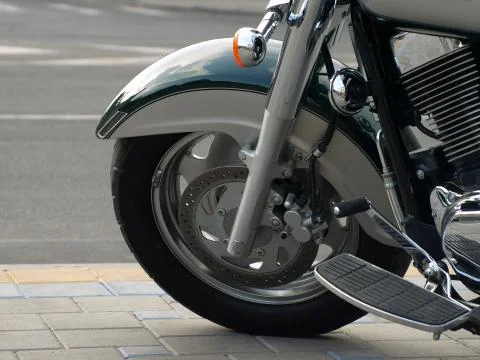 Motorcycle wheel. Stock Photos