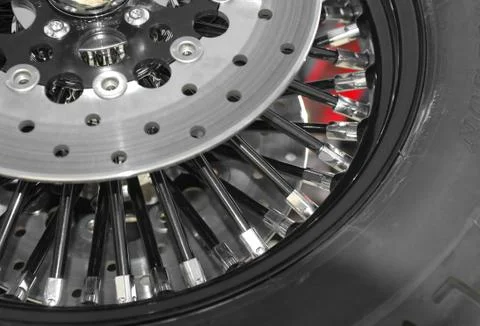Motorcycle wheel Stock Photos