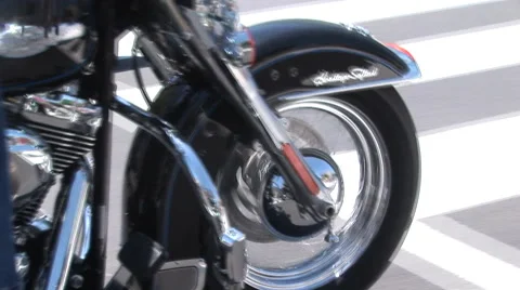 Motorcycle Wheel Rolls Stock Footage 41296047