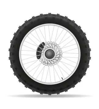 Motorcycle wheel tire from the disk vector illustration Stock Illustration